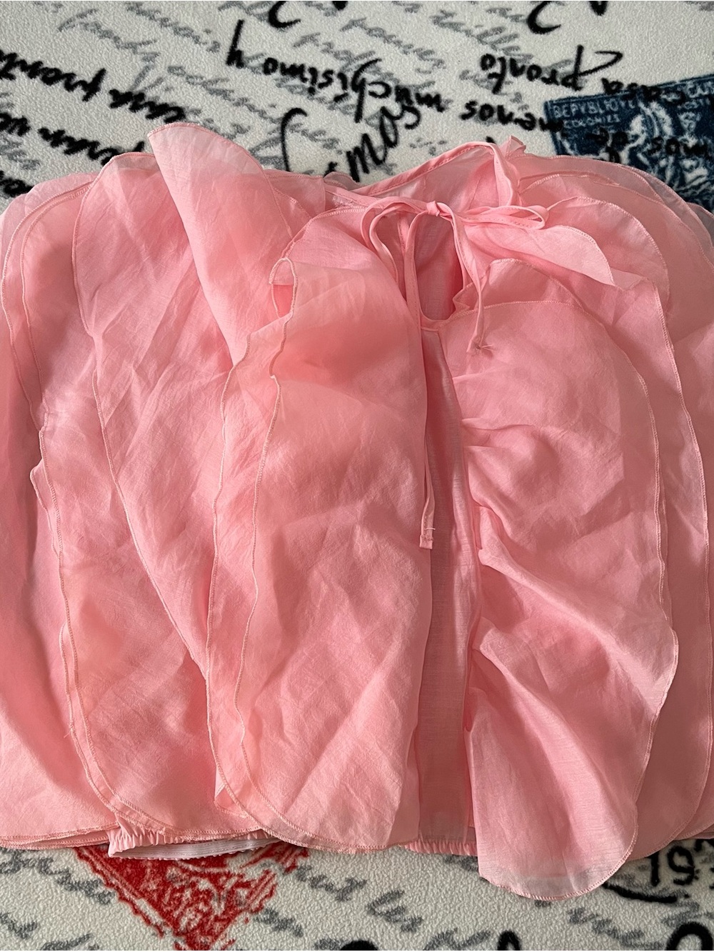 WoWo Pink 3D Petal Ruffle Blouse - Picture 2 of 4
